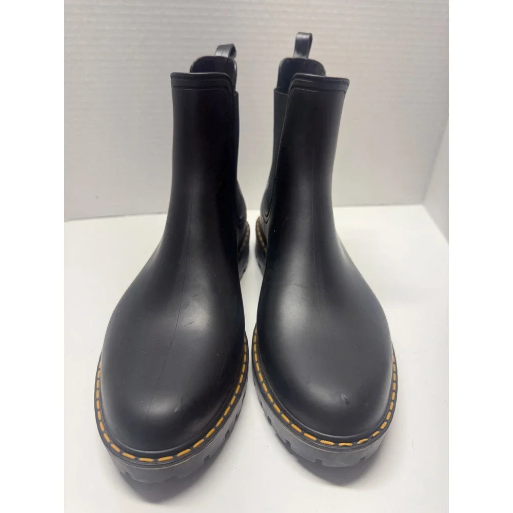 Igor Black Chelsea Rain Boots Waterproof Matte Ankle Lug‎ Sole Made in Spain 40
